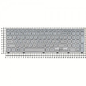 Клавиатура Dell Inspiron 7737  серебристая с подсветкой