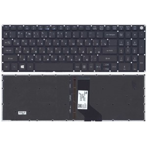 Клавиатура для ноутбука Acer Aspire E5-573, E5-722, F5-571, A315 черная, с подсветкой