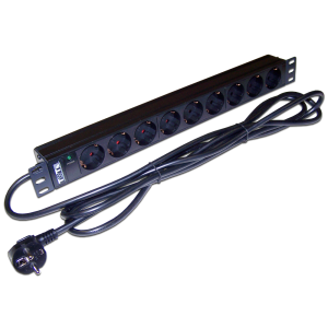 Блок розеток 19" 8 шт. C19 с фиксатором вилки, 16A 250V, шнур питания 3,0 м TWT-PDU-16A8C9L-3.0