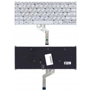 Клавиатура для ноутбука Acer Swift 3 SF314-42 серебристая с подсветкой