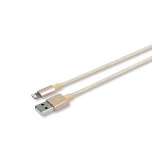 MFi кабель Lightning для поключения к USB Apple iPhone 6 / 6 Plus / 6S, iPhone 7, золотой(GIFT)