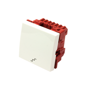 Переключатель 3-контактный одноклавишный 45х45 значок лестиница белый LAN-EC45x45-S1S-WH