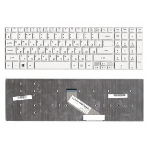 Клавиатура для ноутбука Acer Aspire 5755, 5830, E1-522, E5-511, V3-551, V3-571G, V3-731G, V3-771G белая, без рамки