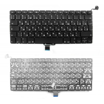 Клавиатура для ноутбука Apple MacBook A1278 черная, большой Enter