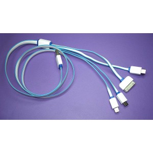 Кабель для зарядки USB (4-в-1)  (Apple 30pin, Apple Lightning 8Pin, USB Type-C, USB-Micro) 1m