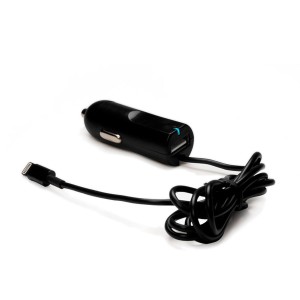 Автозарядка Lightning c USB-портом 2.1A. Замена: HJ3J2ZM/A. Черная.