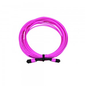 Сборка кабельная MPO-MPO, 12 волокон OM4, тип B (Key Up-Key Up), низкие потери, LSZH, 50 м, розовая
