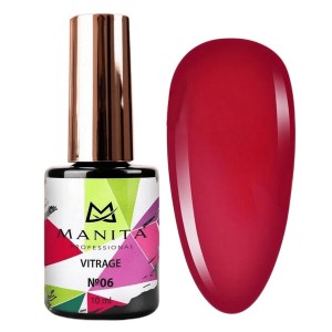 Manita Professional Гель-лак для ногтей c эффектом витража / Vitrage №06, бордовый, 10 мл