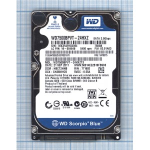 Жесткий диск WD Scorpio Blue 2.5&quot;,750GB,Sata 3
