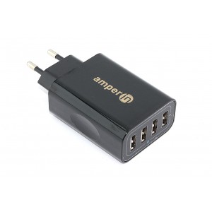 Блок питания (сетевой адаптер) Amperin 4-port USB*5V 2.4A (YDS-TC028-4-0-0) black