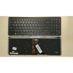 Клавиатура для ноутбука Acer Aspire V5-531, V5-551, V5-552, V5-571, V5-572, V7-581, V7-582, M3-581, M5-581 черная, рамка черная, с подсветкой