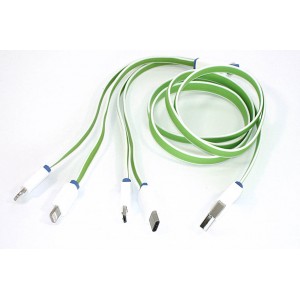 Кабель для зарядки USB (4-в-1)  (2 X Apple Lightning 8Pin, USB Type-C, USB-Micro) 1m