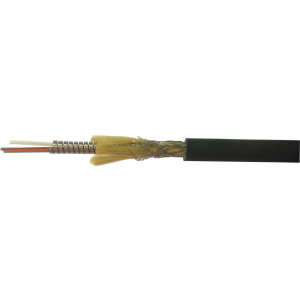 ВО кабель со спиральной стальной броней, NBR, внутренний, 4 волокна, MM, OM3, черный