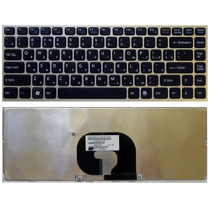 Клавиатура для ноутбука Sony Vaio VPC-Y series черная с серебристой рамкой