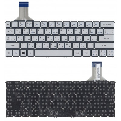 Клавиатура для ноутбука Acer Aspire S7, S7-391, S7-392, p3-151, p3-171, mp-12q33su6200 серебряная