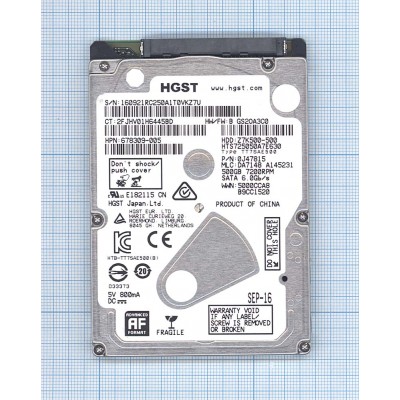 Жесткий диск HDD 2,5&quot; 500GB HGST Travelstar Z7K500-500