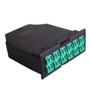 MPO кассета OM3, для модульной панели LAN-FRM-PP-STP/1U, 24xLC, тип B, низкие потери, черная