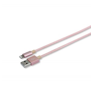 MFi кабель Lightning для поключения к USB Apple iPhone 6 / 6 Plus / 6S, iPhone 7, розовый (GIFT)