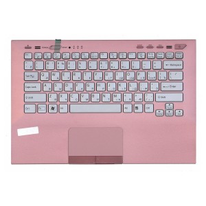 Клавиатура для Sony Vaio VPC-SB4V9R/S топкейс розовый С ПОДСВЕТКОЙ
