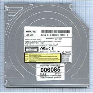 Оптический привод DVD RW Panasonic UJ-832 для ноутбуков (IDE интерфейс)