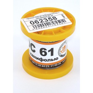 Припой ПОС-61 диаметр 0,5 мм с канифолью 50 гр