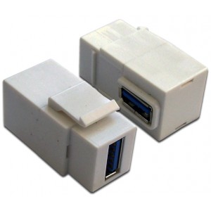 Модуль Keystone, USB 3.0, тип A, мама-мама, 90 градусов, белый  LAN-OK-USB30-AA/V-WH