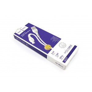 Кабель USB HOCO X37 Cool, USB - Micro USB, 2.4А, 1м, белый