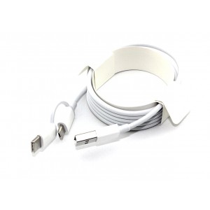 Кабель ZMI Xiaomi 2in1 Type-C/Micro USB combined cable 1m, white