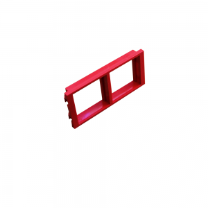 Адаптерная рамка двойная вертикальная, для настенных блоков, красная  LAN-WA-P2V-RD