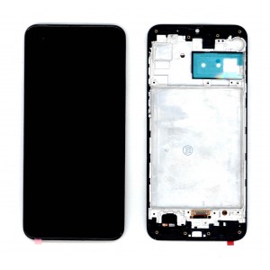 Дисплей (модуль) для Samsung Galaxy M21 SM-M215 в сборе с тачскрином и рамкой (OLED) черный