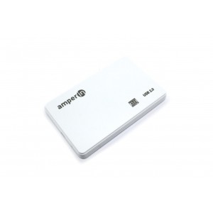 Корпус для жесткого диска Amperin AM25U2PW 2,5&quot;, USB 2.0, пластиковый, белый
