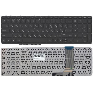 Клавиатура для ноутбука HP Envy 15-j000 черная без рамки, плоский Enter
