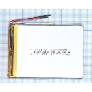 Аккумулятор Li-Pol (батарея) 3*65*85мм 3pin 3.7V/1700mAh