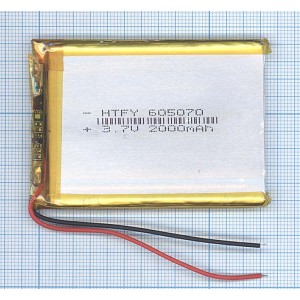 Аккумулятор Li-Pol (батарея) 6*50*70мм 2pin 3.7V/2000mAh