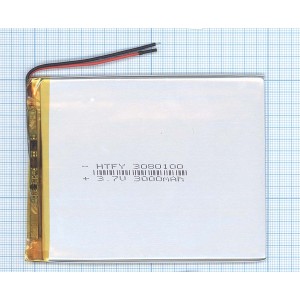 Аккумулятор Li-Pol (батарея) 3*80*100мм 2pin 3.7V/3000mAh
