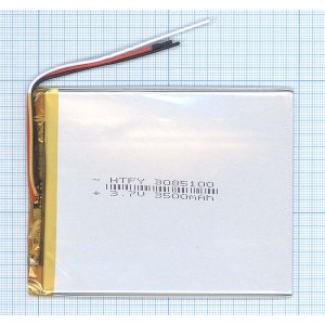 Аккумулятор Li-Pol (батарея) 3*85*100мм 3pin 3.7V/3500mAh