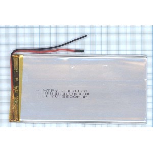 Аккумулятор Li-Pol (батарея) 3*60*120мм 2pin 3.7V/3500mAh