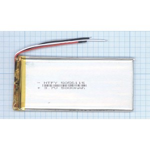 Аккумулятор Li-Pol (батарея) 5*56*115мм 3pin 3.7V/5000mAh