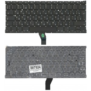 Клавиатура для ноутбука Apple A1369 2011+  черная с подсветкой, большой ENTER RU 