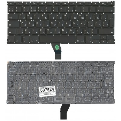 Клавиатура для ноутбука Apple A1369 2011+  черная с подсветкой, большой ENTER RU original