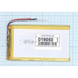 Аккумулятор Li-Pol (батарея) 2.5*60*100мм 3pin 3.7V/2500mAh