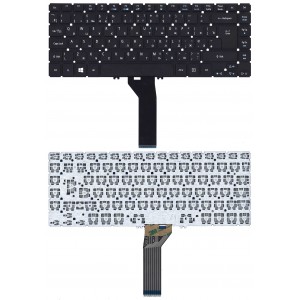 Клавиатура для ноутбука Acer Aspire R7-571 черная c подсветкой широкий Enter