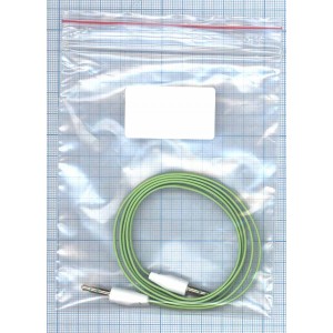 Аудио кабель Jack 3.5 - Jack 3.5, 1м (плоский кабель) зеленый