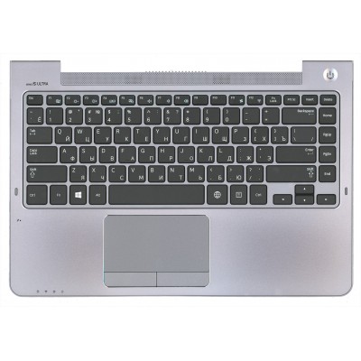 Клавиатура для ноутбука Samsung 535U4C NP535U4C 535U4C-S02 черная топ-панель серый