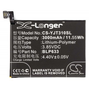 Аккумулятор CS-YJT310SL BLP633 для Oneplus 3T  3.85V / 3000mAh / 11.55Wh