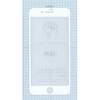 Защитное стекло 5D для Apple iPhone 7/8 Plus белое