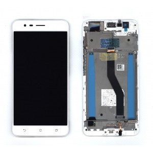 Модуль (матрица + тачскрин) для Asus ZenFone 3 Zoom ZE553KL белый с рамкой