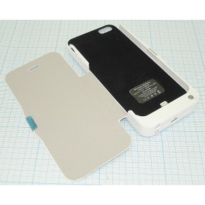 Аккумулятор/чехол для Apple iPhone 5 4200 mAh белый leather cover