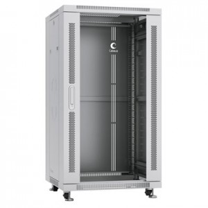 Cabeus SH-05C-22U60/60 Шкаф монтажный телекоммуникационный 19 напольный для распределительного и серверного оборудования 22U 600x600x1166mm, 3 ЧАСТИ