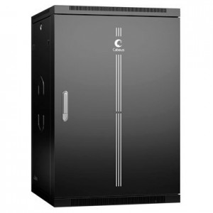 Cabeus SH-05F-18U60/35m-BK Шкаф телекоммуникационный настенный 19 18U 600x350x901mm (ШхГхВ) дверь металл, цвет черный (RAL 9004)
